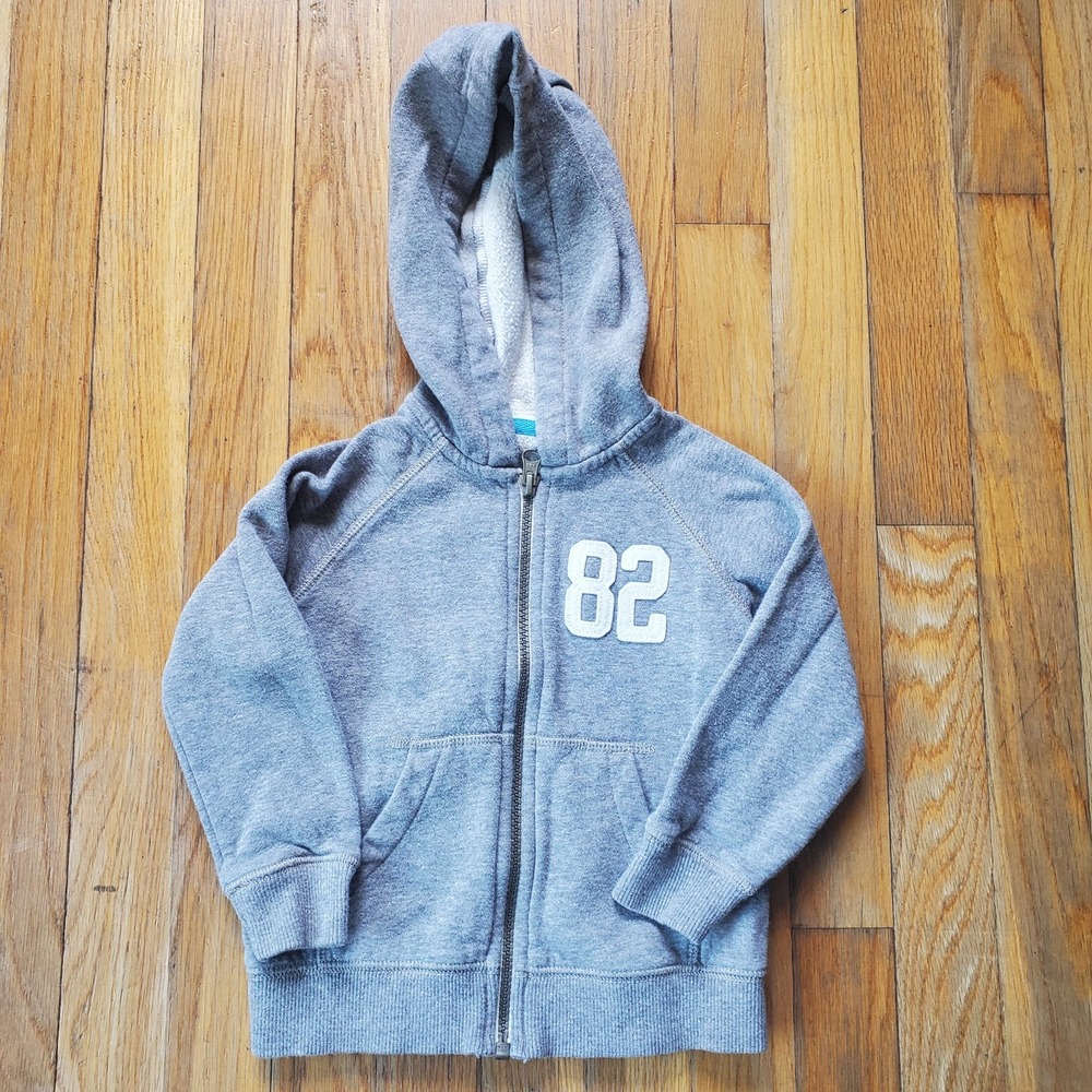 Carters gray‎ zip up hoodie size 2 toddler